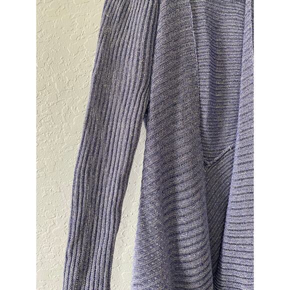 Eileen Fisher Iris Ribbed Linen Cord Sheen Shawl Collar Cardigan Size S - Picture 2 of 6